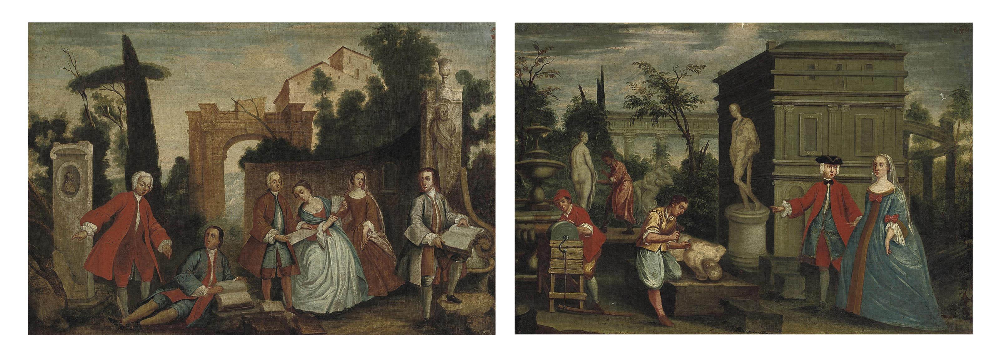 An allegory of Architecture; and An allegory of Sculpture