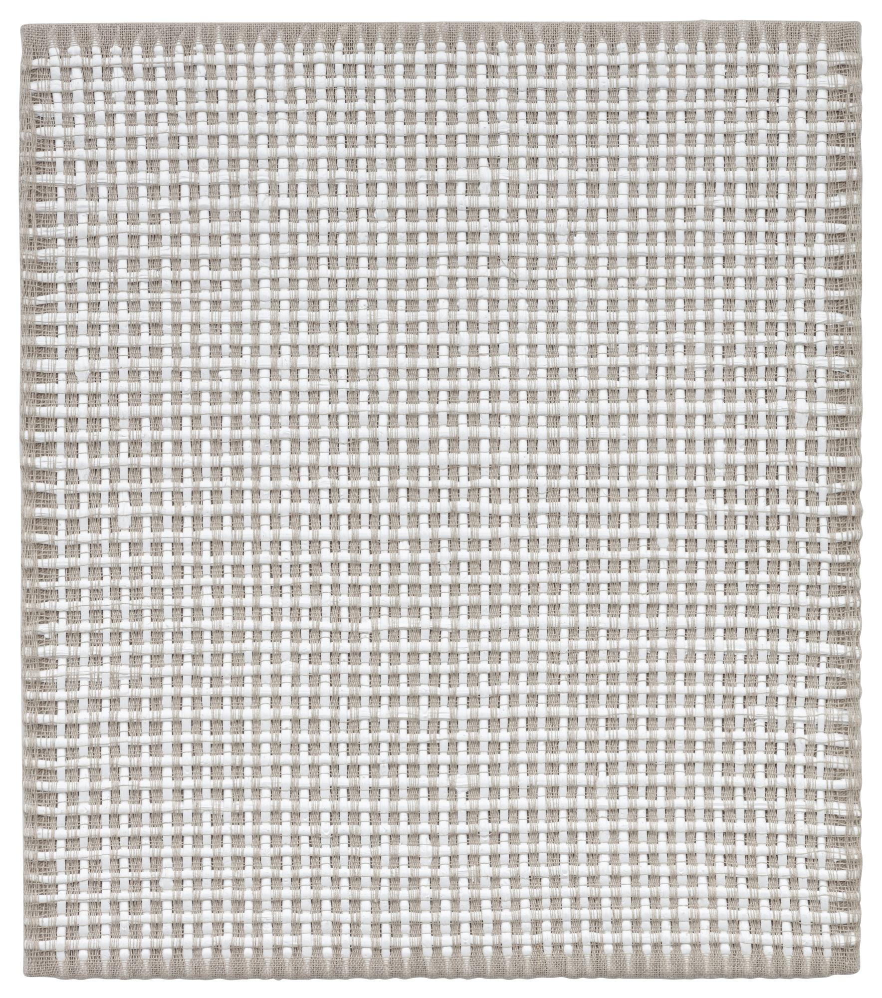 Analia Saban - Woven Grid As Warp And Weft, 38 X 38 (White)