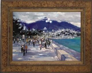 Anatatoly Demenko - A Stroll Along The Embankment At Yalta, By The Black Sea