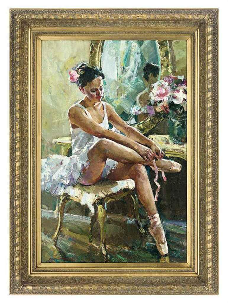 Anatoliy Shapovalov - A ballerina at her dressing table