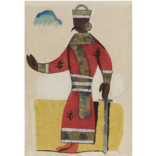 Anatoly Galaktionovich Petritsky - Costume Design For A Polovetz In A Production Of  Prince Igor