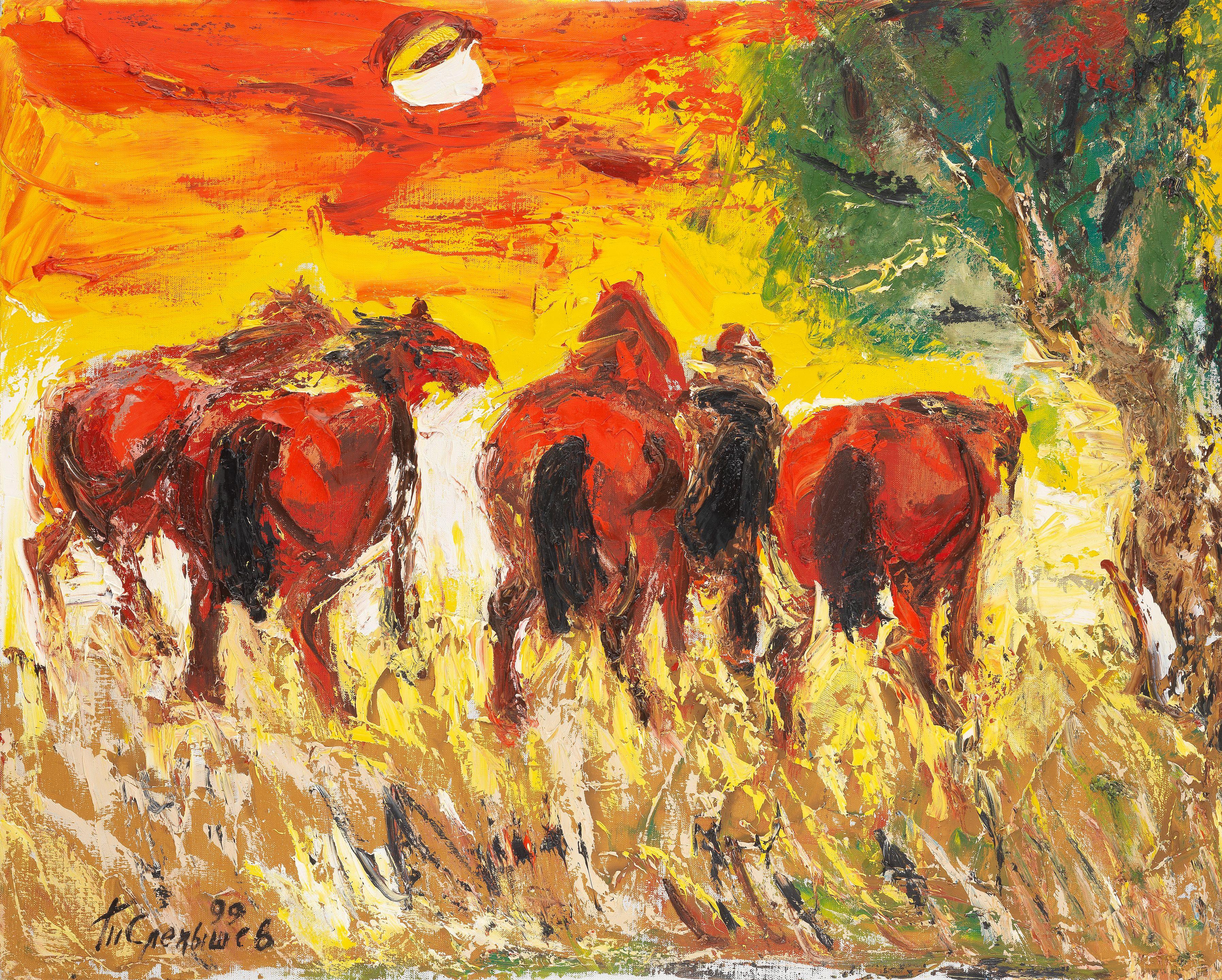 Anatoly Slepyshev - Horses unframed