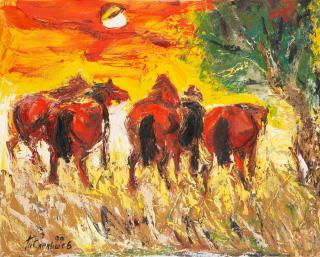 Anatoly Slepyshev - Horses unframed
