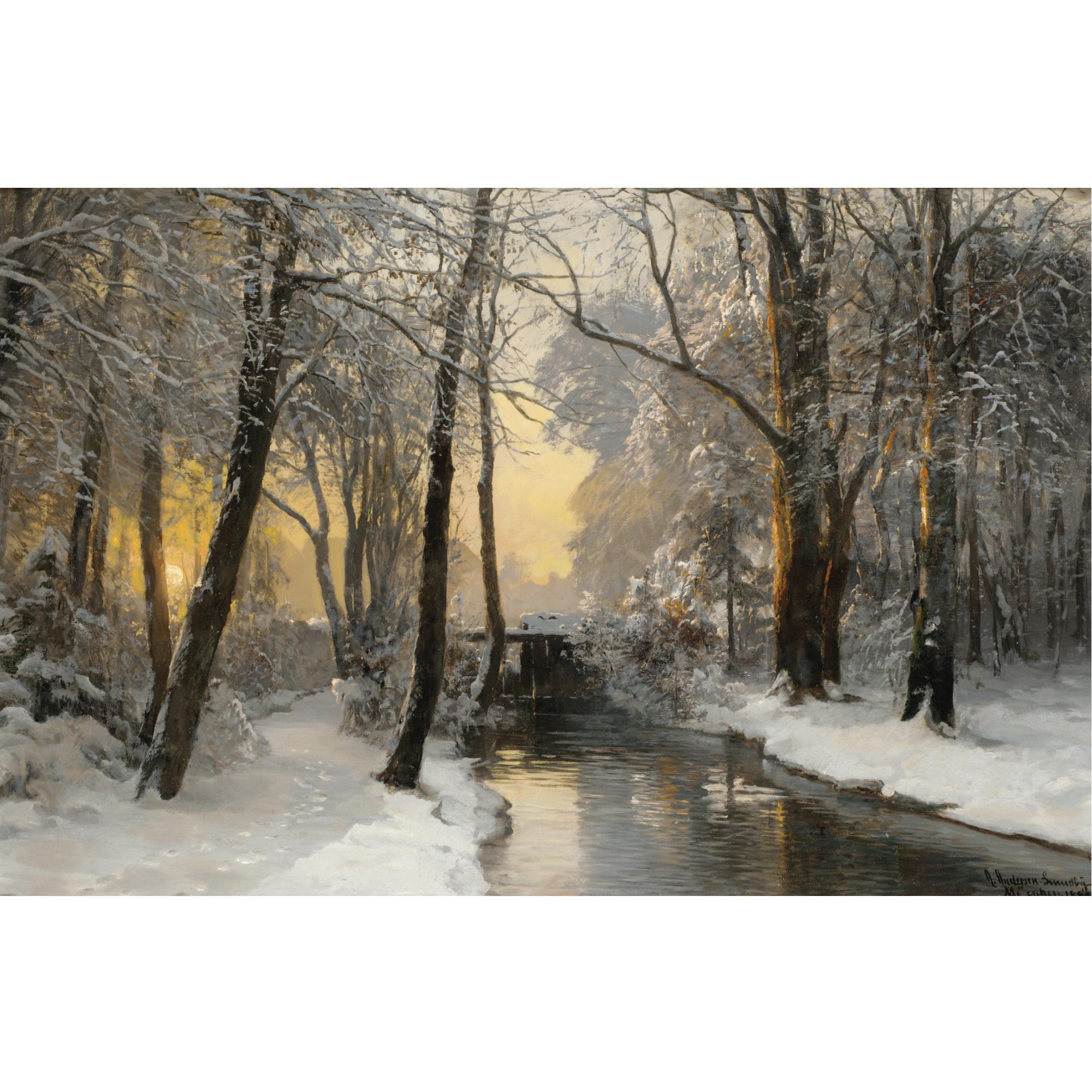 Anders Andersen-Lundby - Winter Woodland At Dawn