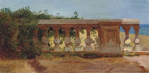 Anders Christian Lunde - A Garden Ballustrade by the Sea