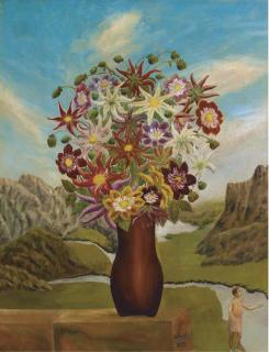 André Bauchant - Bouquet de fleurs dans un paysage