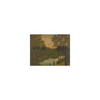 André Bauchant - Deux Hommes Près D\'Un Etang (Forêt De Chambord)