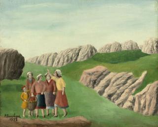 André Bauchant - In a mountaineous landscape