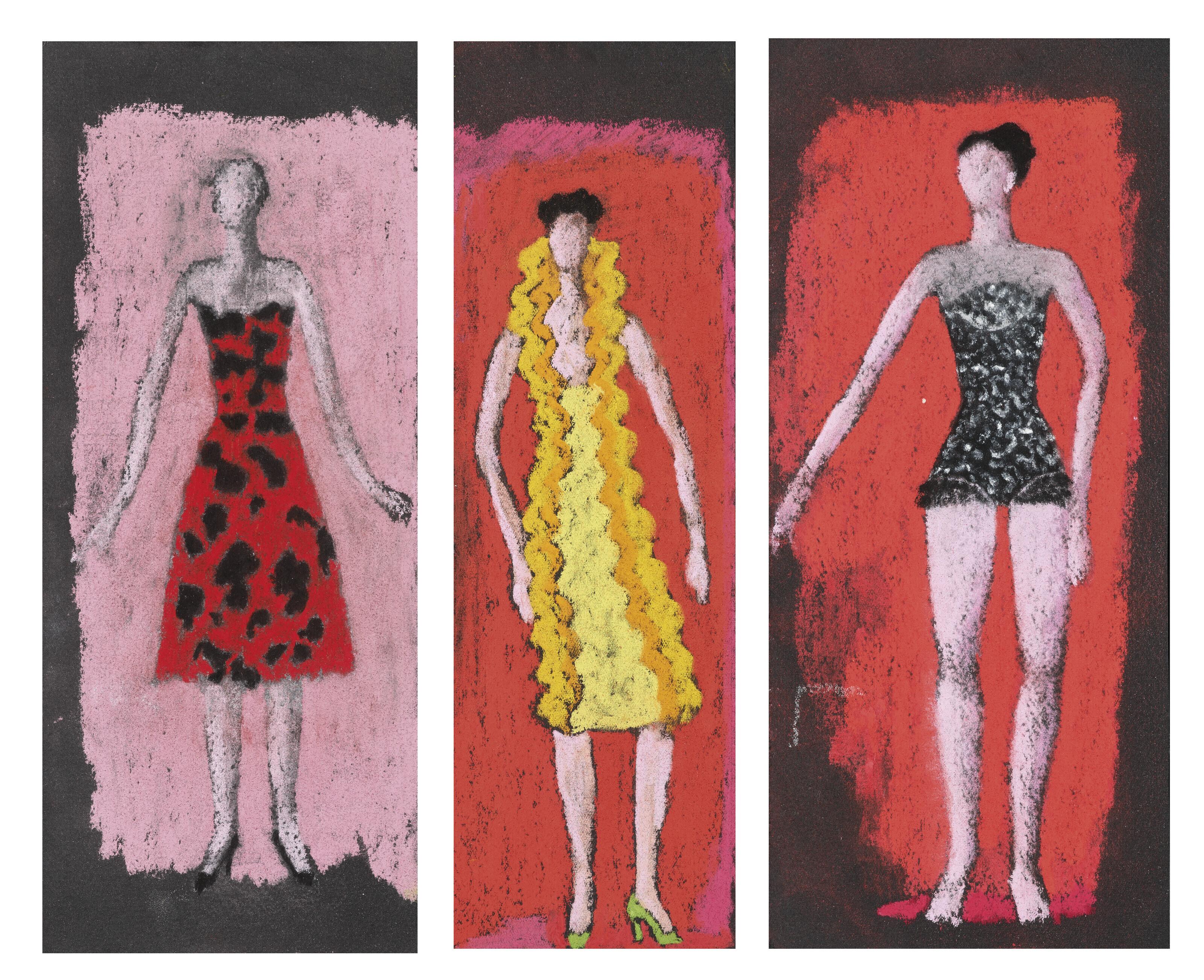 André Beaurepaire - Projet de costumes pour \'\'La belle endormie\'\' (1953)