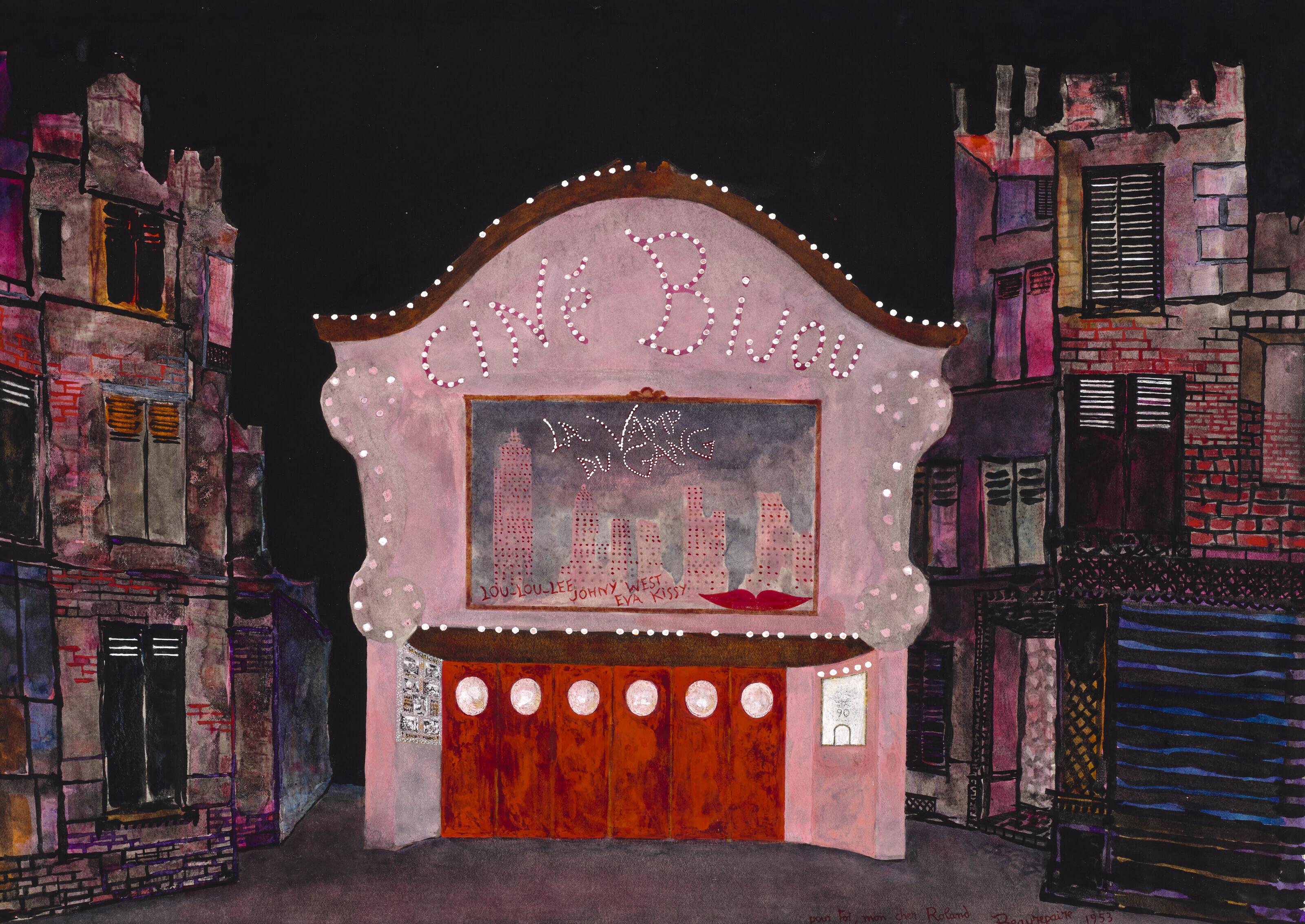 André Beaurepaire - Projet de décors pour \'\'Ciné Bijou\'\' (1953)