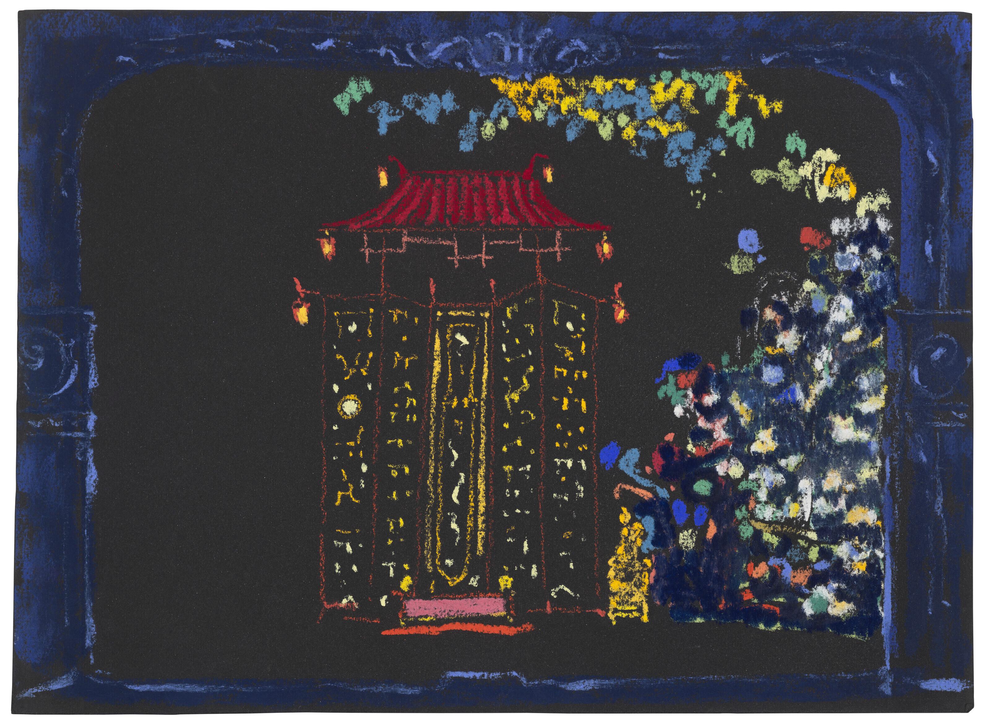 André Beaurepaire - Projet de décors pour des tableaux japonisants