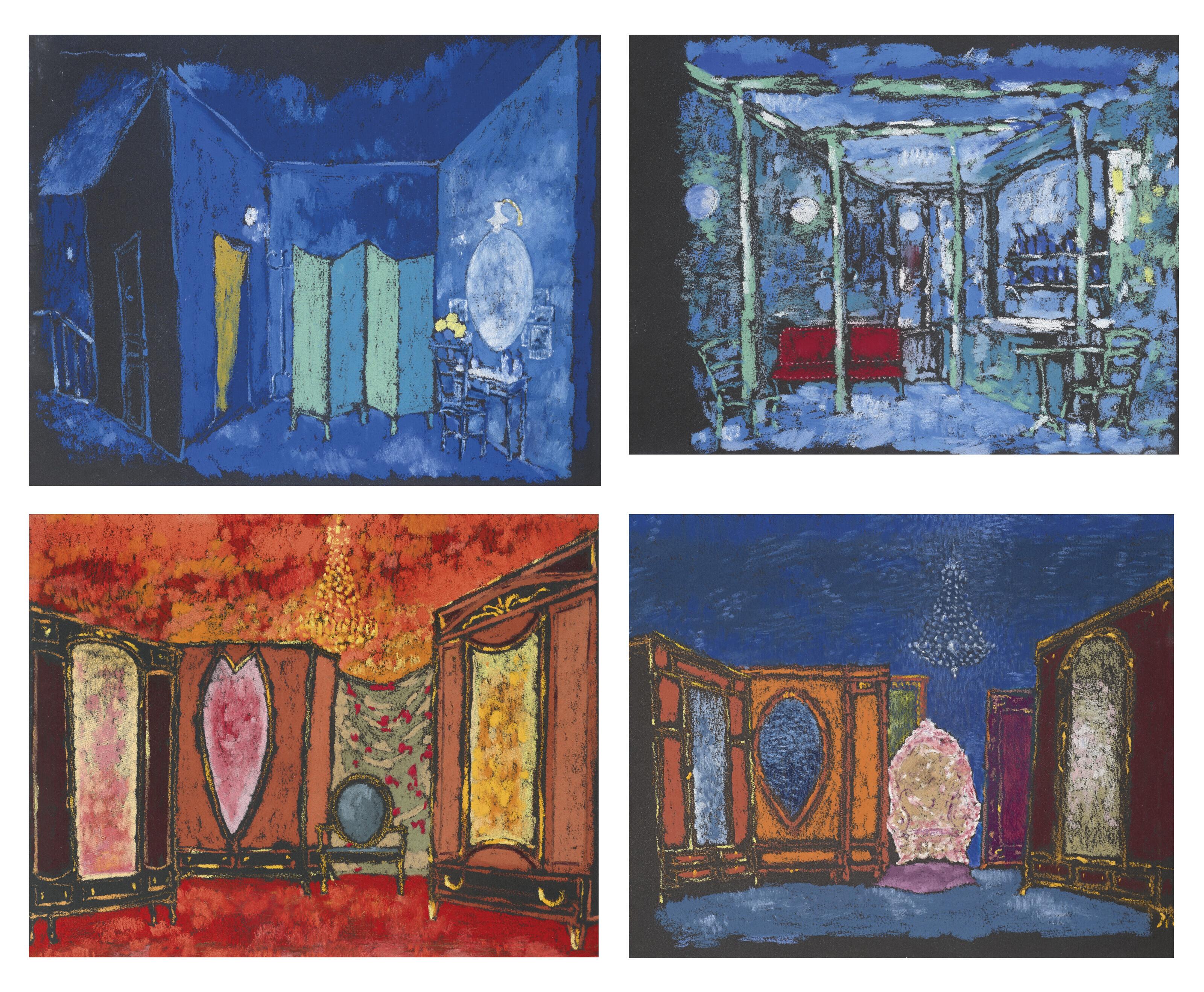 André Beaurepaire - Projets de décors pour \'\'La croqueuse de diamants\'\' (1950)