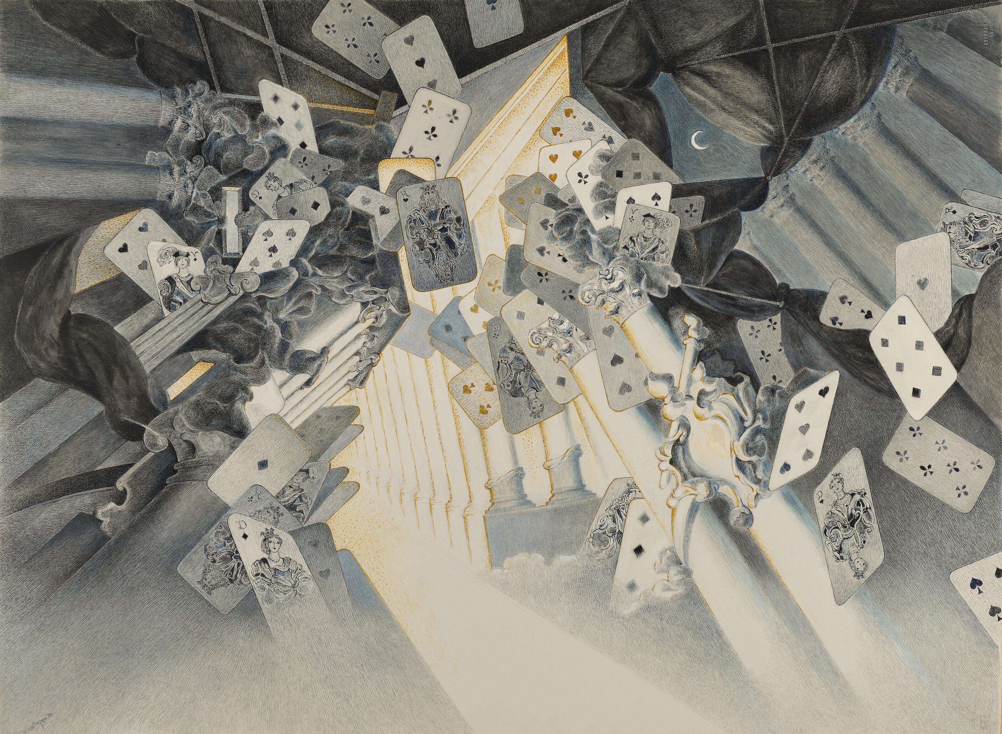 André Beaurepaire - Projets de décors pour \'\'La Dame de Pique - Chambre de la Comptesse\'\'