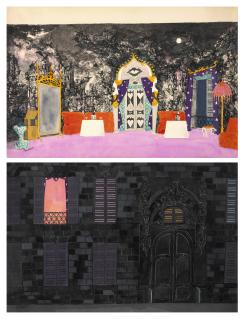 André Beaurepaire - Projets de décors pour \'\'La Lettre\'\' de Louise de VilmorinIntérieur et extérieur