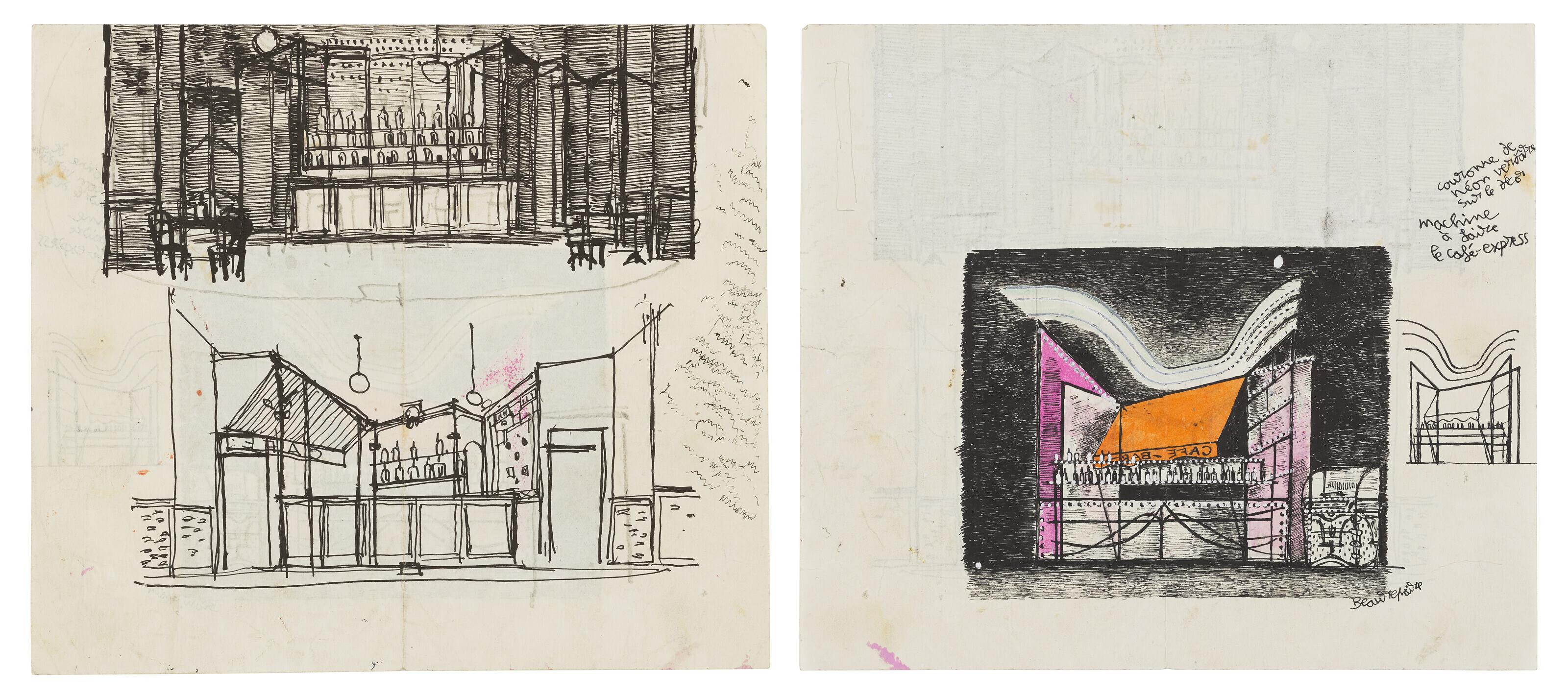 André Beaurepaire - Projets de décors pour \'\'La nuit\'\' (1956)