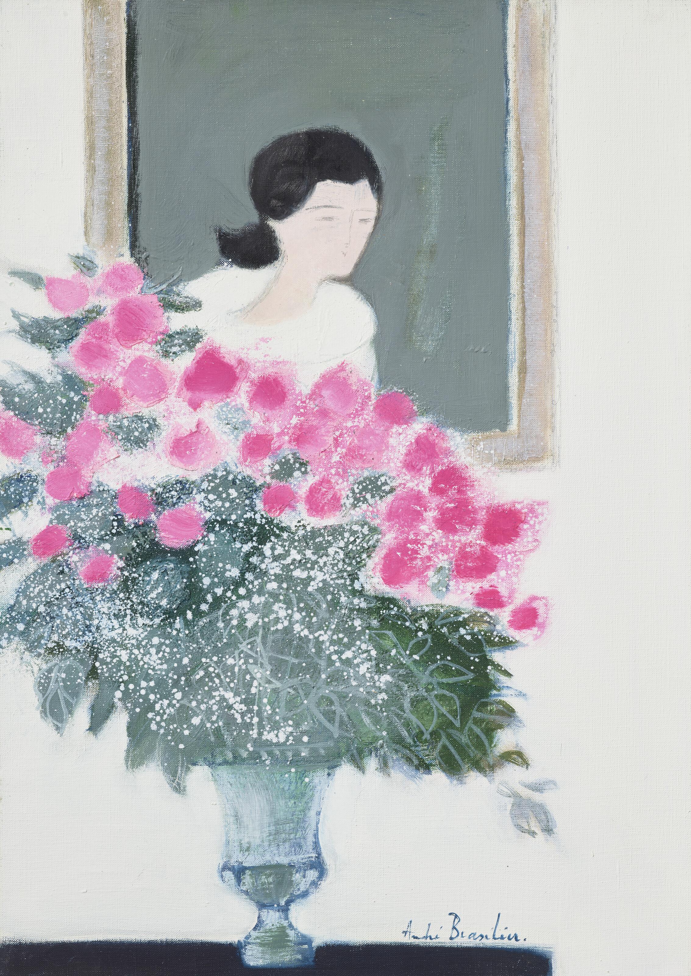 André Brasilier - Bouquet au miroir