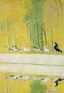 André Brasilier - Cavalcade au bord du Cher