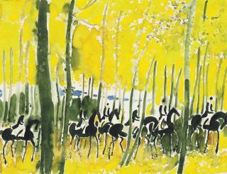 André Brasilier - Cavalcade jaune