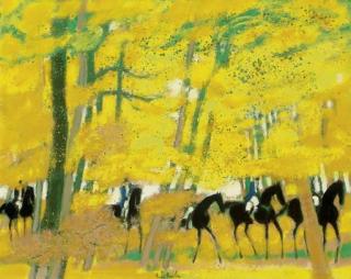 Andre Brasilier - Cavaliers dans la forêt en automne