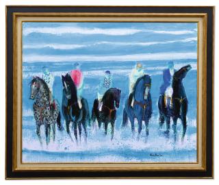 André Brasilier - Cavaliers Devant Les Vagues