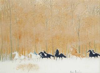 André Brasilier - Cavaliers sur la neige