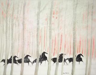 André Brasilier - Cavaliers sur la neige
