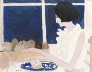 Andre Brasilier - Chantal à la corbeille des fruits