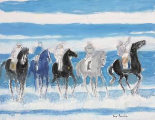 André Brasilier - Cinq cavaliers dans les vagues