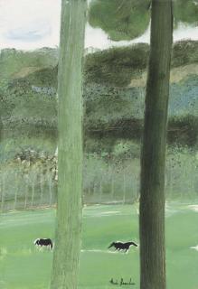 Andre Brasilier - Deux Poneys Aux Grands Arbres