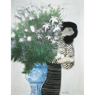 André Brasilier - Grand Bouquet Au Vase De Sicile