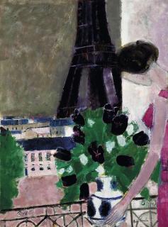 André Brasilier - La Tour Eiffel et les Tulipes noires