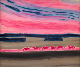 André Brasilier - Le Grand ciel rose