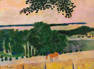 André Brasilier - Le Soir À Loupeigne Avec Un Cheval