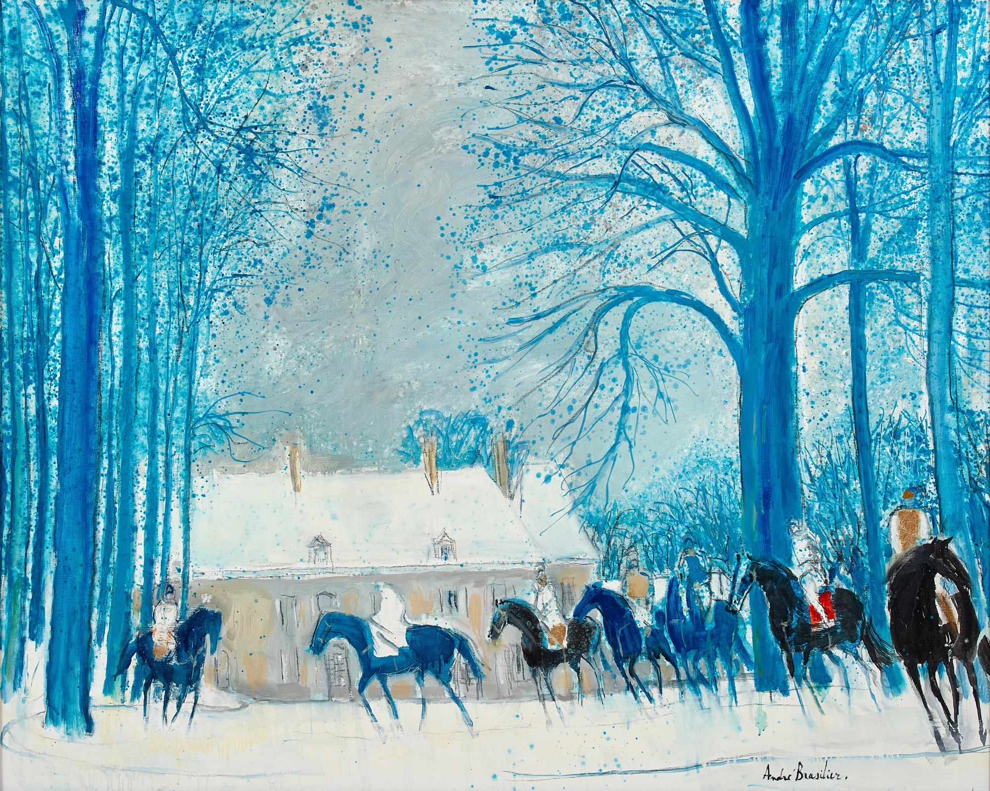André Brasilier - L’hiver bleu à Loupeigne