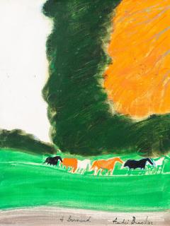 André Brasilier - Paysage aux chevaux