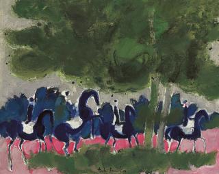 Andre Brasilier - Quatre cavaliers dans la foret