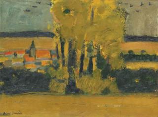 André Brasilier - Village De L\'Aisne En Automne