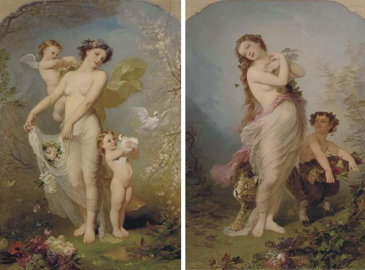 André Charles Voillemot - Allegory of Spring; and Allegory of Autumn