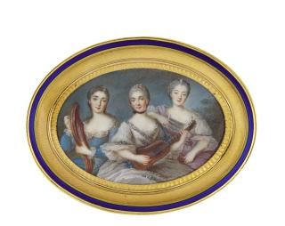 André-Claude-Martin Lefèvre D\'Orgeval - Portrait Of Three Ladies Making Music, Circa 1760
