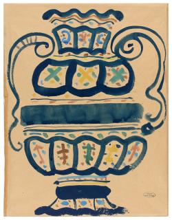 André Derain - Etude pour une céramique, Urne (recto); Le chasseur (verso)