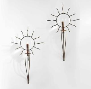 André Dubreuil - Paire D\'Appliques \'Soleil\', Le Modèle Crée En 1987