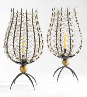 André Dubreuil - Paire De Photophores \'Perles\', 1988-1989