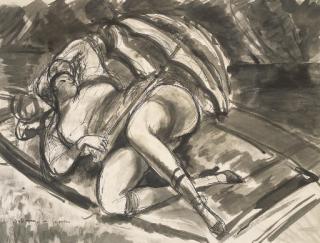 Andre Dunoyer De Segonzac - Femme À L\'Ombrelle (Les Canotiers)