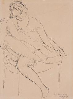 Andre Dunoyer de Segonzac - Jeune femme assise