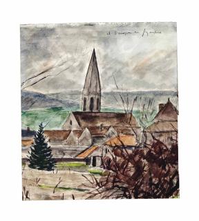 André Dunoyer De Segonzac - Le clocher Roman de Feucherolles