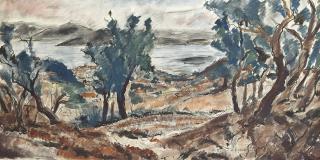 André Dunoyer De Segonzac - Le golfe et la ville de Saint Tropez vus de la chapelle Sainte Anne