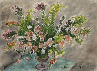 André Dunoyer De Segonzac - Les Fleurs roses