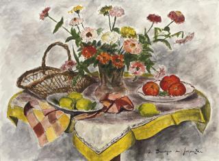 André Dunoyer De Segonzac - Les zinnias et le panier