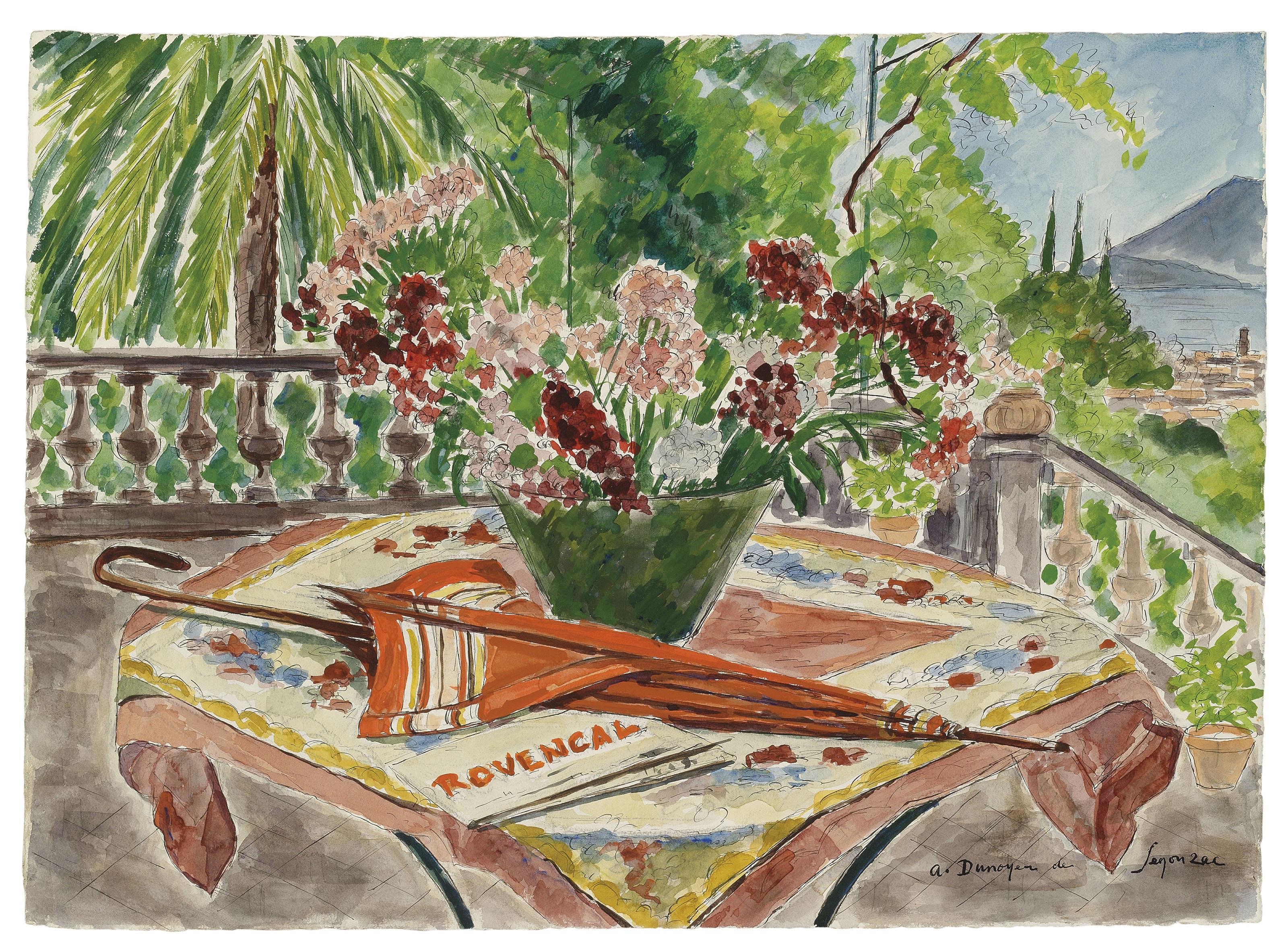 André Dunoyer De Segonzac - L\'ombrelle rouge