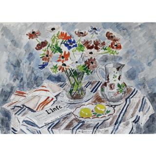 André Dunoyer De Segonzac - Nature Morte Au Bouquet D\'Anémones